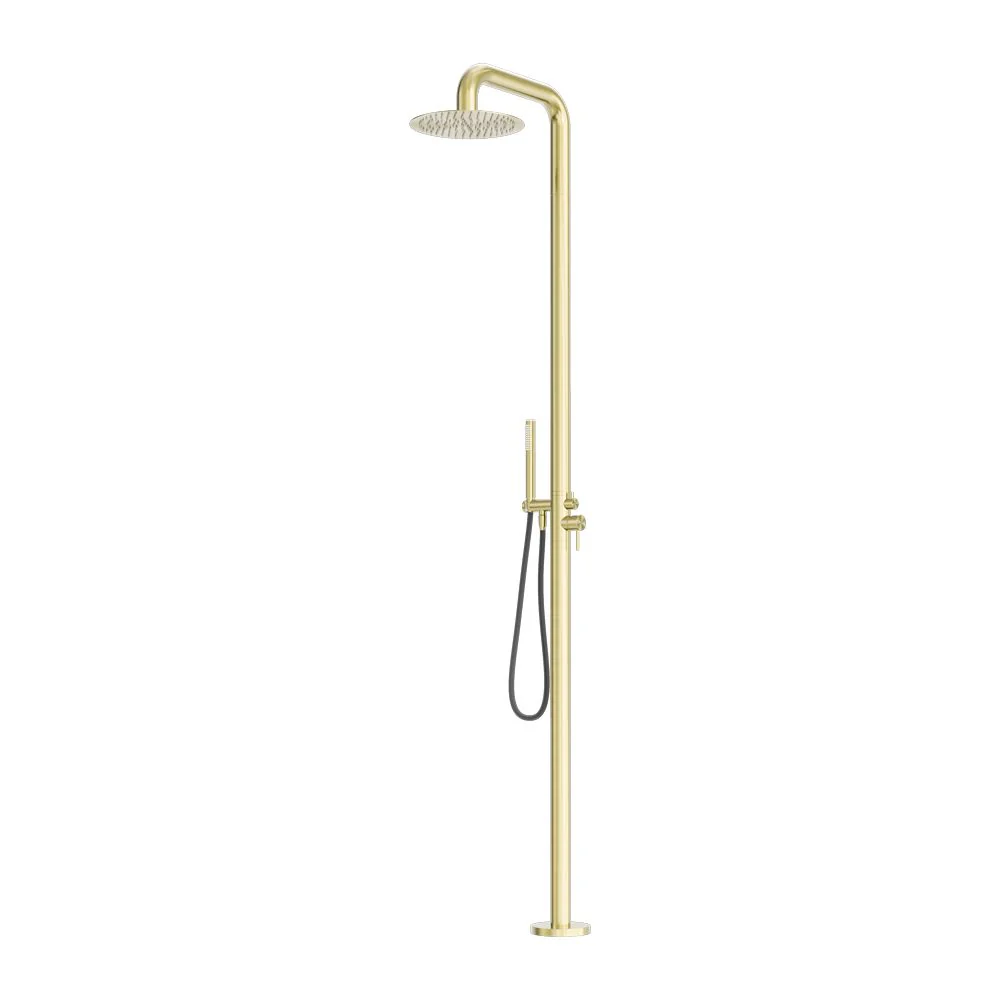 Nero Zen 316L Outdoor Freestanding Shower Column - Brushed Gold