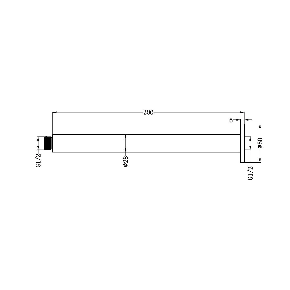 Nero Zen 316L Round Ceiling Arm 300mm - Graphite - Image 2