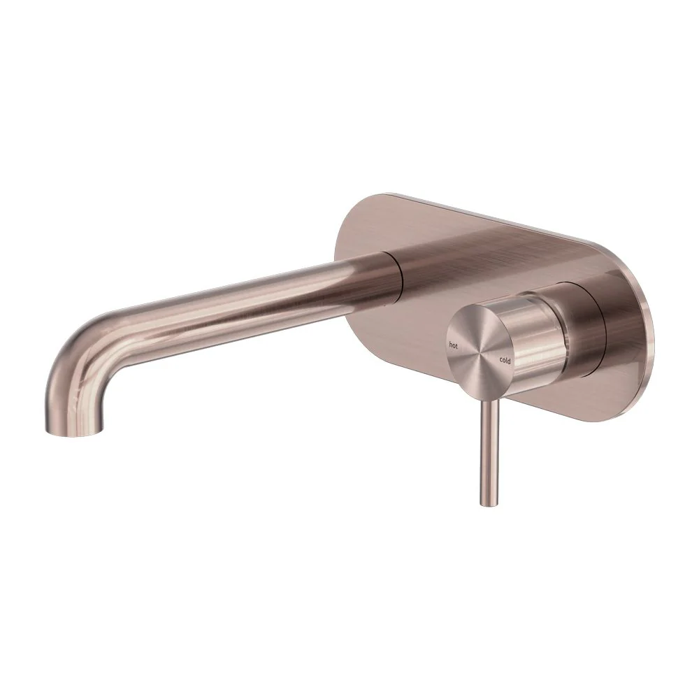 Nero Zen 316L Wall Basin/Bath Mixer - Brushed Bronze