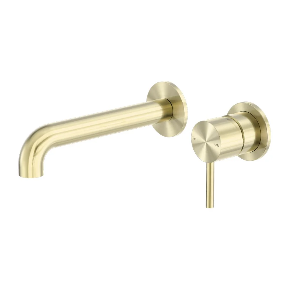 Nero Zen 316L Wall Basin/Bath Mixer Separate Back Plate - Brushed Gold