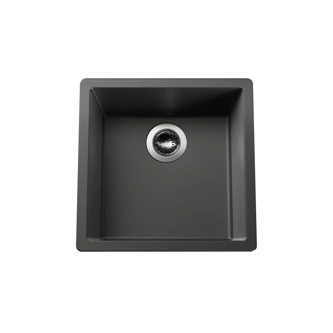 Linsol Zenica Single Bowl 456x456mm - Matte Black