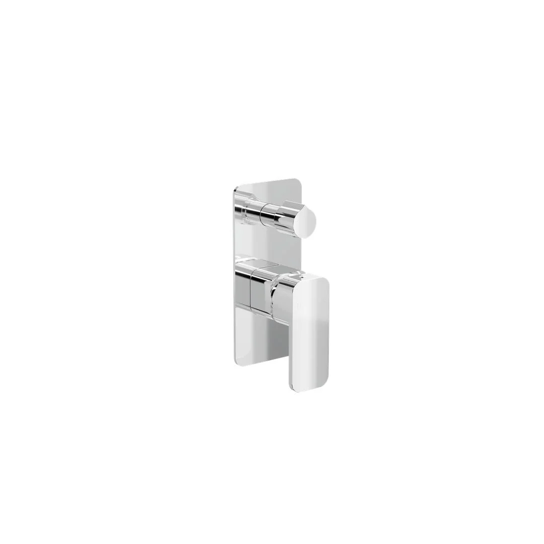 Linsol Zia 1-Plate Wall Mixer with Divertor Trim Kit - Chrome - Image 2