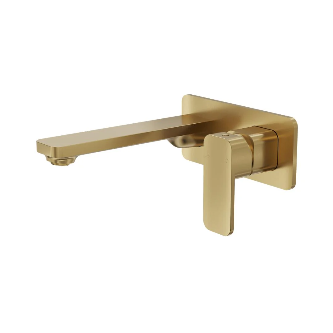 Linsol Zia Wall Basin or Bath Mixer - Brushed Brass