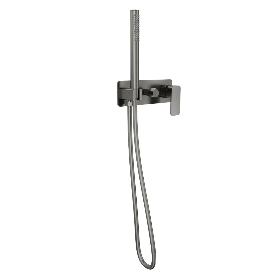 Linsol Zia Wall Mixer with Hand Shower -  Gunmetal